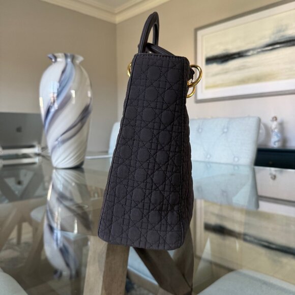 DIOR NYLON Vintage Lady Dior Brown Large - Picture 4 of 16